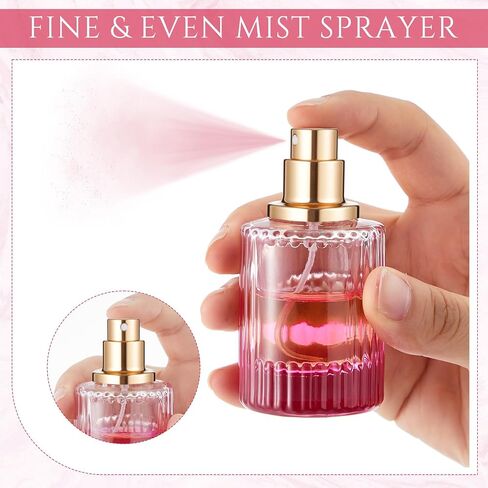6 Pcs 30 ml Perfume Cologne Bottles Empty Refillable Travel Glass Chic Empty Perfume Spray Bottles Decorative Set for Men Women Portable Dispenser Fragrance Container Set (Black) in Saudi Arabia