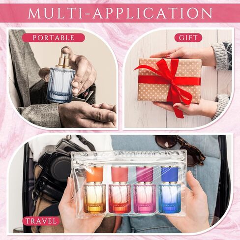 6 Pcs 30 ml Perfume Cologne Bottles Empty Refillable Travel Glass Chic Empty Perfume Spray Bottles Decorative Set for Men Women Portable Dispenser Fragrance Container Set (Black) in Saudi Arabia