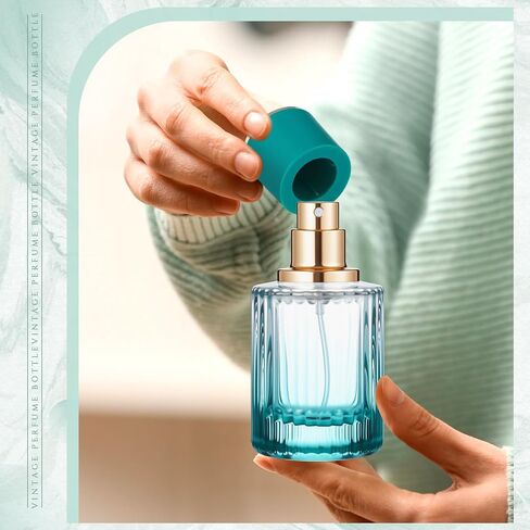 6 Pcs 30 ml Perfume Cologne Bottles Empty Refillable Travel Glass Chic Empty Perfume Spray Bottles Decorative Set for Men Women Portable Dispenser Fragrance Container Set (Black) in Saudi Arabia