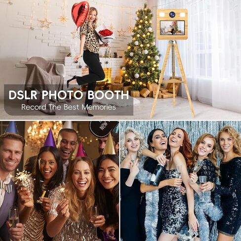 كشك صور المرآة مع علبة الطيران ، تفاعلية 15.6 "شاشة تعمل باللمس DSLR Mirror Photo Booth App App Remote Control RGB Light for Events حفلات زفاف (15.6in Photobooth+Camera+Printer) in Kuwait