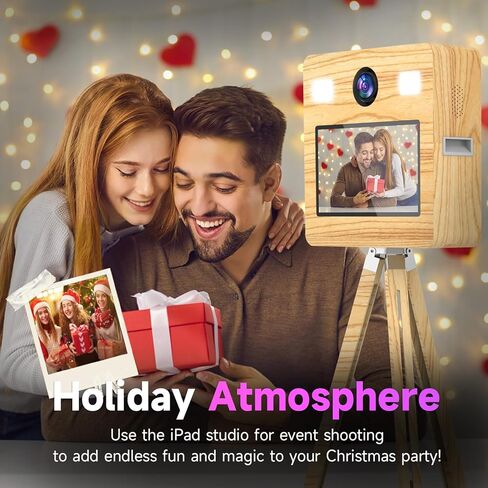 كشك صور المرآة مع علبة الطيران ، تفاعلية 15.6 "شاشة تعمل باللمس DSLR Mirror Photo Booth App App Remote Control RGB Light for Events حفلات زفاف (15.6in Photobooth+Camera+Printer) in Kuwait