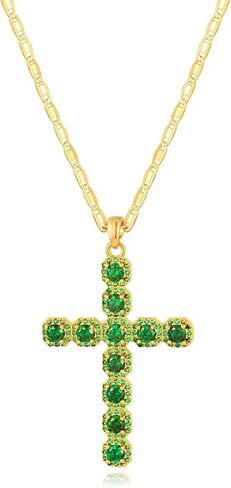 Cross Faith Pendant Necklaces for Women Trendy Gold Chain Cross Necklace Shiny Rhinestones Gold Charm Necklace Fashion Minimalist Faith Jewelry in Kuwait