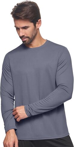 Expert Brand USA-Made Men's Oxymesh Dry Fit Athletic Long Sleeve Shirt in Kuwait