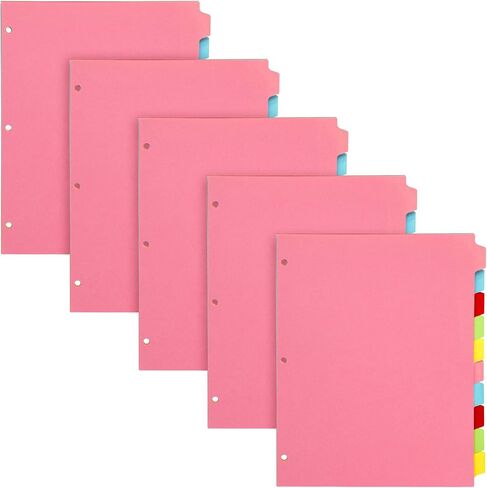 Pukka Pad 10 Part Dividers - 1 Pack of 10 Tab Set, 3-Ring Binder Compatible, 8 1/2 x 11 Inches - Pastel Colors in Kuwait