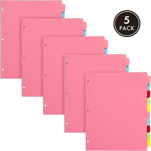 Pukka Pad 10 Part Dividers - 1 Pack of 10 Tab Set, 3-Ring Binder Compatible, 8 1/2 x 11 Inches - Pastel Colors in Kuwait
