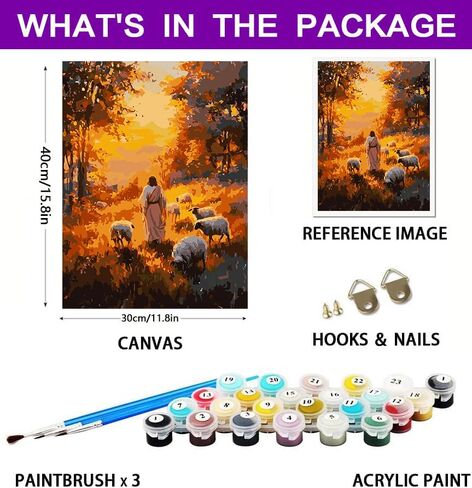 Paint by Numbers for Adults Beginners-Paint by Number Cross,DIY Acrylic Paint by Numbers Kits on Canvas Religion Drawing Colorful Paintworks Artwork for Adults Beginner,14x14inch in Saudi Arabia