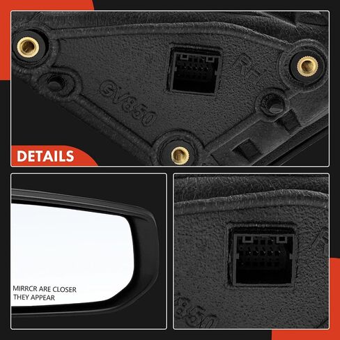 A-Premium Passenger Side Power Door Mirror - Compatible with Chevrolet Malibu 2016 2017 2018 2019 - Heated Manual Folding Black Outside Rear View Mirror with Turn Signal - Replace# 84725738 in Saudi Arabia