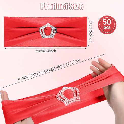 50pcs Sage Green Chair Sashes ، Sashes for Chairs Actors for Party Wedding Event Ceremony Decorts ، Savens Sashes Sashes أقواس مرنة ، تغطية مقعد لحفلات القوس. in Kuwait