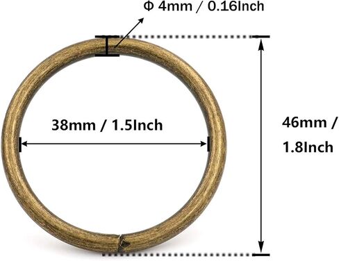 BIKICOCO 1-1/2'' Metal O-Ring Buckle Connector Round Loops Non Welded for Bags Webbing Purse and Belt Straps, Black, Pack of 20 in Saudi Arabia