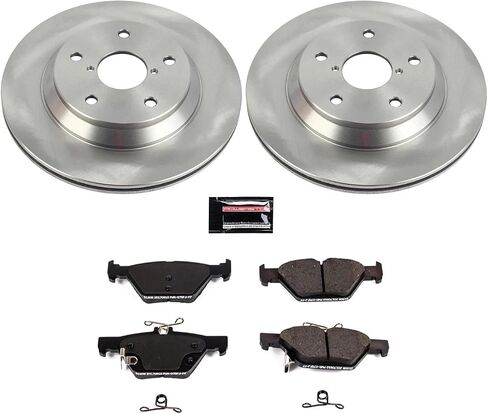 Power Stop CRK8495 Z17 Z17 REAT ROTOR ROTOR COY COATORS ، منصات الفرامل السيراميك لـ Subaru Forester 2019-2022 [Model Second] in Saudi Arabia