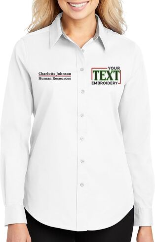 Custom Long Sleeve Embroidered Shirts for Women Add Your Text Personalized Embroidery Shirts in Kuwait
