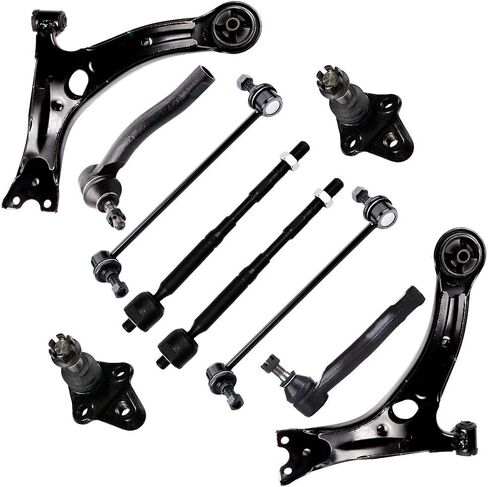 مجموعة تعليق Scitoo 10pcs لعام 2003-2008 لـ Toyota Corolla مع أجزاء التعليق ذراع أسفل الذراع السفلى كرة قدم مرفقة في نهاية القضيب الداخلي قضيب الربط الخارجي in Saudi Arabia