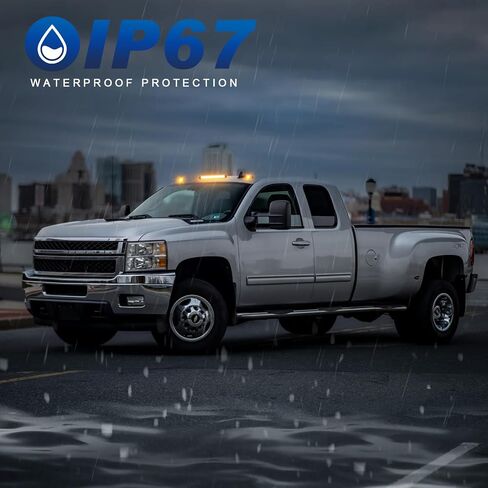 LED Cab Roof Marker Lights Compatible with Silverado Sierra 1500 2007-2010/ Silverado Sierra 2500HD 3500HD 2007-2014, Top Cab Clearance Lights for Trucks, Amber Light + Clear Len in Saudi Arabia