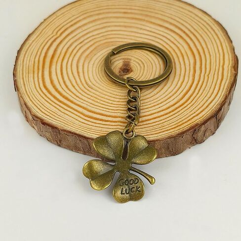 Four Leaf Clover Keychain, Good Luck keychain, 4 Leaf Clover Charm Lucky Key Chain with Good Luck Card, Lucky Gift in Saudi Arabia