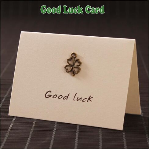 Four Leaf Clover Keychain, Good Luck keychain, 4 Leaf Clover Charm Lucky Key Chain with Good Luck Card, Lucky Gift in Saudi Arabia