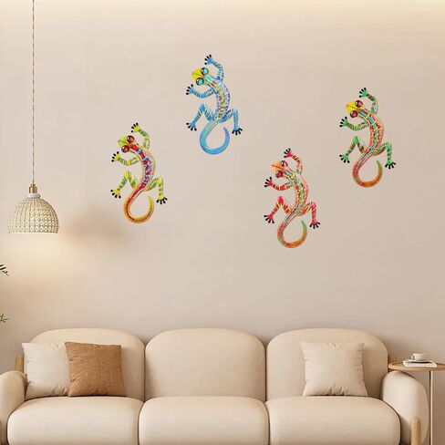 4 PCS Metal Gecko Wall Art Outdoor Decor Metal السحالي الجدار السحلية in Kuwait