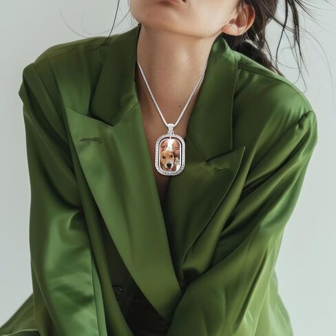 12 Pcs Sublimation Rhinestone Trays Pendant Set, Including 12 Double Sided Blank Rhinestone Bezel Trays, 12 Pcs Thick Chains with 24 Double-sided tape in Saudi Arabia