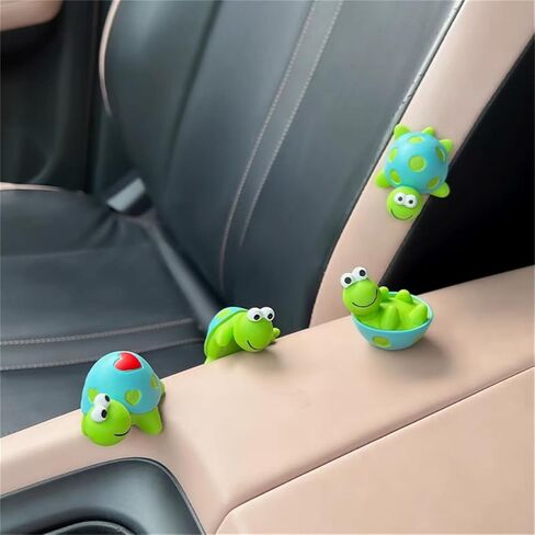 4 أجهزة كمبيوتر ميني راتنجات التماثيل السلحفاة ، ديكور لوحة القيادة اللطيفة للسيارات والزخارف المرآة الخلفية المضحكة ، ديكور المناظر الطبيعية الحديقة الخيالية ، هدية فريدة لعشاق الحيوانات الأليفة (السلاحف الخضراء) in Kuwait