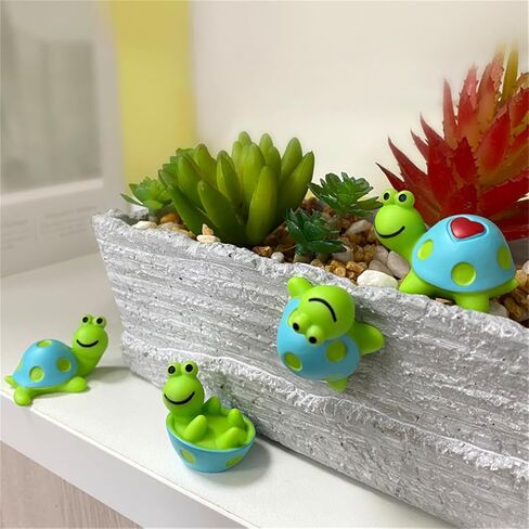 4 أجهزة كمبيوتر ميني راتنجات التماثيل السلحفاة ، ديكور لوحة القيادة اللطيفة للسيارات والزخارف المرآة الخلفية المضحكة ، ديكور المناظر الطبيعية الحديقة الخيالية ، هدية فريدة لعشاق الحيوانات الأليفة (السلاحف الخضراء) in Kuwait