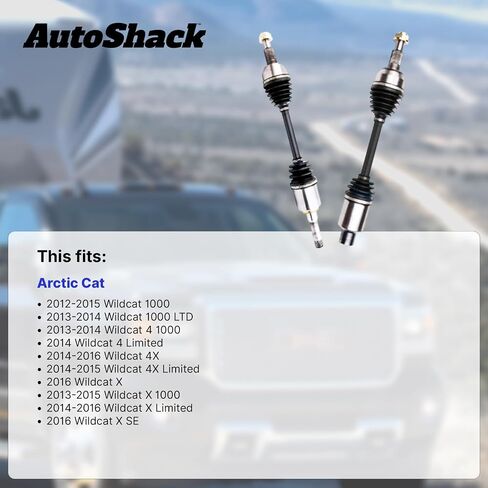 AutoShack Rear CV Axle Shaft Assembly Set of 2 Replacement for 2012-2015 Arctic Cat Wildcat 1000 2013-2014 Arctic Cat Wildcat 1000 LTD Driver and Passenger Side ADSKARC8020PR in Saudi Arabia