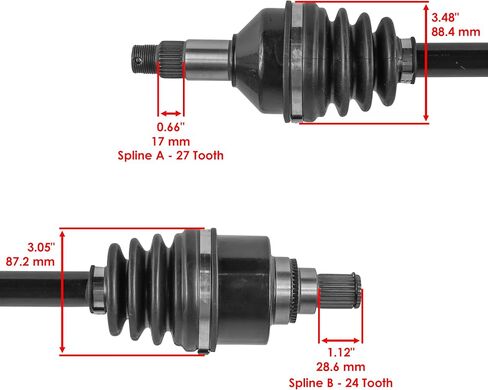 Caltric 2x 2502-354 2502-151 محور CV الأمامي متوافق مع القطب الشمالي Cat Wildcat Sport 4x4 Xt Ltd SE 2015-2019 اليسار أو اليمين in Saudi Arabia