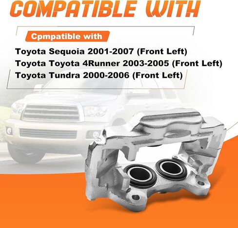 مجموعة فرامل الفرجار مع قوس ملائمة لتويوتا سيكويا 2001-2007 （الجبهة اليسرى） ؛ Toyota Tundra 2000-2006 （اليسار الأمامي） ؛ in Saudi Arabia