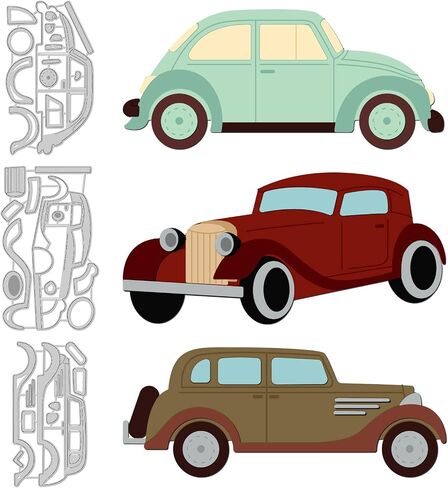 GLOBLELAND Cars Metal Cutting Dies Die Cuts for DIY Scrapbooking Festival Birthday Wedding Cards Making Album Envelope Decoration,Matte Platinum in Kuwait