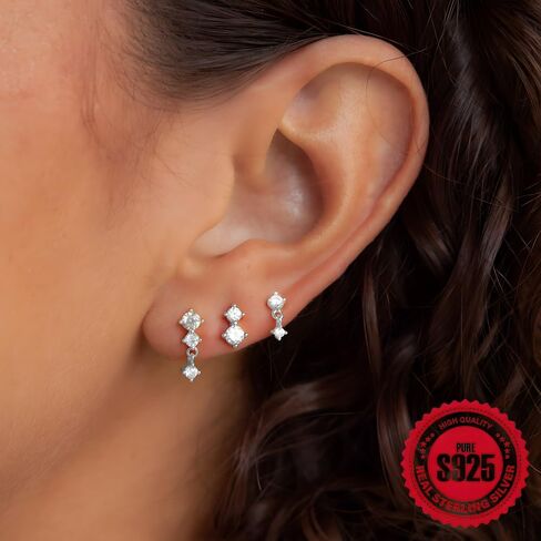 الفضة الاسترليني 925 حلق الظهر المسطح للنساء 1pc 16g الحلزونية مثقبة للمجوهرات تدفق الغضروف في حلق Tragus tragus داخليًا إلى الأمام. in Kuwait