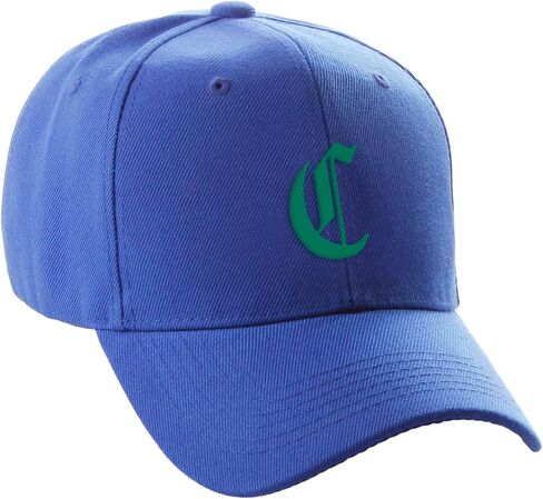 Daxton Structured Baseball Hat Cap Curved Visor Black Old English Font Alphabet A to Z in Saudi Arabia
