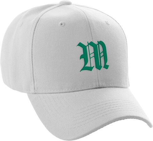 Daxton Structured Baseball Hat Cap Curved Visor Black Old English Font Alphabet A to Z in Saudi Arabia