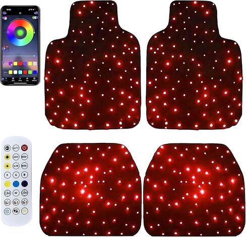 Starlinkmats LED Car Floor Mats - Waterproof, App-Controlled Black Automotive Carpet with Romantic Starlight Atmosphere for Cars in Saudi Arabia