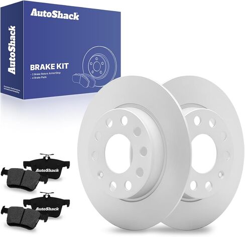 استبدال مجموعة الفرامل الخلفية Autoshack لعام 2019-2023 VW Jetta 2022-2023 TAOS 1.4L 1.5L FWD دوارات فرامل القرص المغلفة مع منصات الفرامل السيرامي in Kuwait