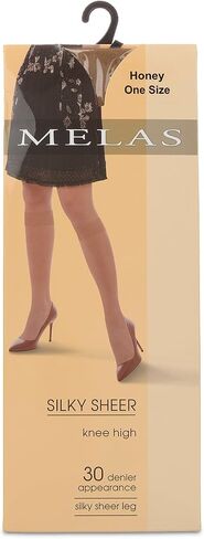 Memoi Women's Silky Sheer 30 Denier Knee High Sock in Kuwait