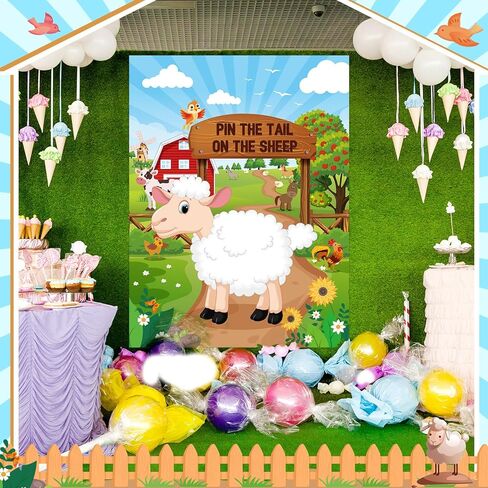 Faccito Farm Animal Games Pin The Beak on The Chicken Barnyard Birthday Party Decorations Farm Poster Games with 24 Stickers Eye Mask for Kids Family School Activities Birthday Party Decor Supplies in Kuwait