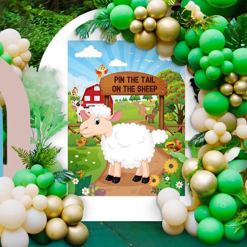 Faccito Farm Animal Games Pin The Beak on The Chicken Barnyard Birthday Party Decorations Farm Poster Games with 24 Stickers Eye Mask for Kids Family School Activities Birthday Party Decor Supplies in Kuwait