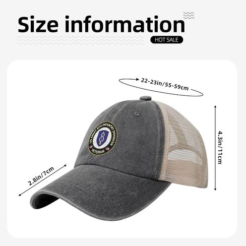 Us Army Veteran 8th Infantry Division Adjustable Cowboy Mesh Baseball Cap Unisex Outdoor Trucker Hat7 in Saudi Arabia