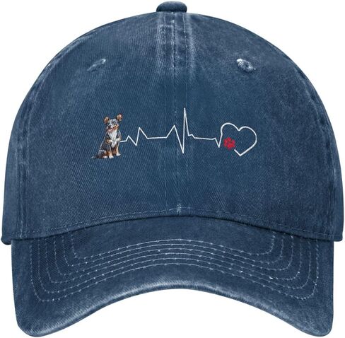 Blue Heeler Dog Line Heartbeat Line Classic Cowboy Baseball Cap Men Women Dasual Dad Hat in Saudi Arabia