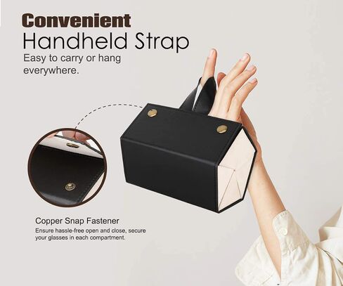 5-Slot Travel Sunglasses Organizer, Foldable Eyeglasses Case, Portable Eyewear Storage for Men & Women in Saudi Arabia