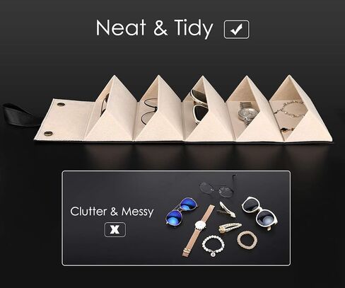 5-Slot Travel Sunglasses Organizer, Foldable Eyeglasses Case, Portable Eyewear Storage for Men & Women in Saudi Arabia