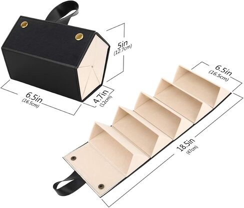 5-Slot Travel Sunglasses Organizer, Foldable Eyeglasses Case, Portable Eyewear Storage for Men & Women in Saudi Arabia