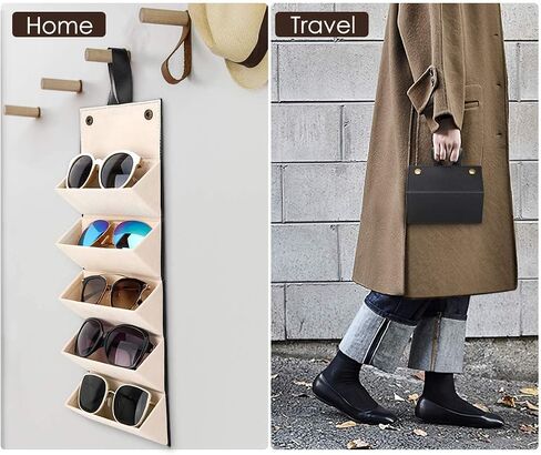5-Slot Travel Sunglasses Organizer, Foldable Eyeglasses Case, Portable Eyewear Storage for Men & Women in Saudi Arabia