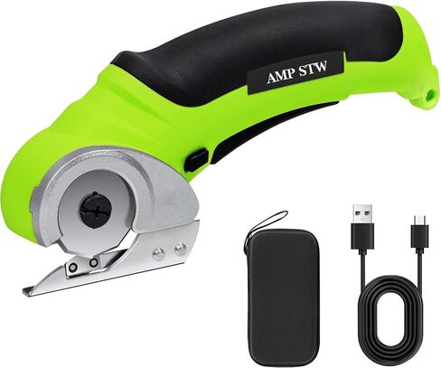 Cordless Electric Fabric Scissors, Power Rotary Cutter,Cardboard Box Heavy Duty Scissor, Rechargeable Sewing Shears, Leather Carpet Plastic Packages Cutter with 2 Blade, 2000mAh, Type-c ﻿ in Saudi Arabia