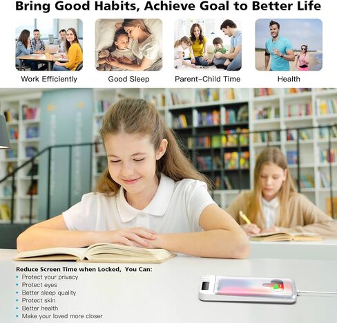 مربع قفل الهاتف المحدد لهواتف iPhone وهواتف 6.7 بوصة ، مربع خزانة سجن الهاتف المحمول مع مؤقت منع إدمان الهاتف | افصل من الهواتف وألعاب الفيديو ووسائل التواصل الاجتماعي لتحقيق الأهداف البيضاء in Kuwait