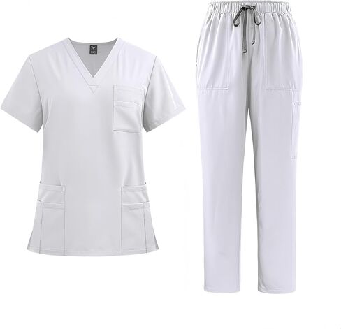 للجنسين Scrubs Medical amiform ، v-teac مع جيوب متعددة ، للأطباء والممرضات وصالونات التجميل in Kuwait