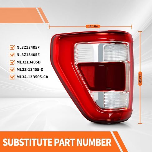 Tail Light Assembly w/Blind Spot Left Side Compatible with 150 (F Series) King Ranch Lariat Limited Platinum 2021 2022 2023 Driver ML3Z-13405-D (Module NOT Included) in Saudi Arabia