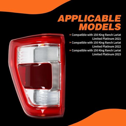 Tail Light Assembly w/Blind Spot Left Side Compatible with 150 (F Series) King Ranch Lariat Limited Platinum 2021 2022 2023 Driver ML3Z-13405-D (Module NOT Included) in Saudi Arabia