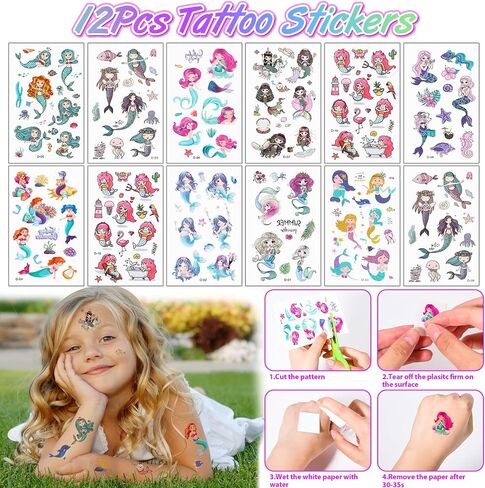 Winrayk 12 Sets Unicorn Party Favors Birthday Supplies for Girls, Drawstring Bag Glow Tattoo Sticker Silicone Bracelet Keychain, Goodie Bag Stuffer Filler Kids Rainbow Unicorn Party Supplies Decor in Saudi Arabia