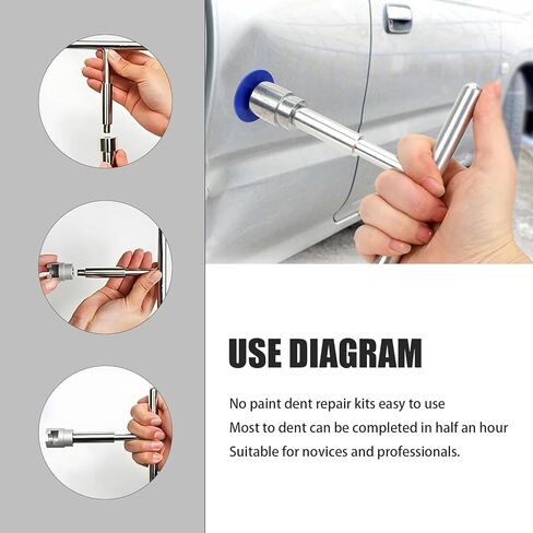 19 PCS Body Dent Puller ، Sploy Sploy Dent Seplation Piece Cup Cup Spacer T-Puller ، ملحق إصلاح وصيانة محمول ، مناسب لمعظم السيارات (الأزرق والفضي) in Kuwait
