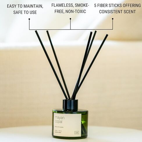 Craft & Kin Reed Diffuser Set with Dried Flowers, 5 oz Santal Woods Scented Reed Diffuser with Sticks, Scented Sticks Diffuser, Elegant Home Decor & Office Décor for Men & Women in Saudi Arabia