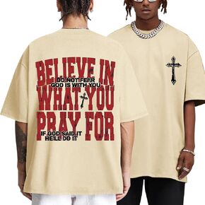 BINTEHGS Men's Christian Faith T-Shirts Inspirational Bible Verse Shirt Cross Oversized Tshirts for Men Jesus Graphic Tees in Kuwait